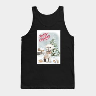 Bichon Frise Merry Christmas Santa Dog Tank Top